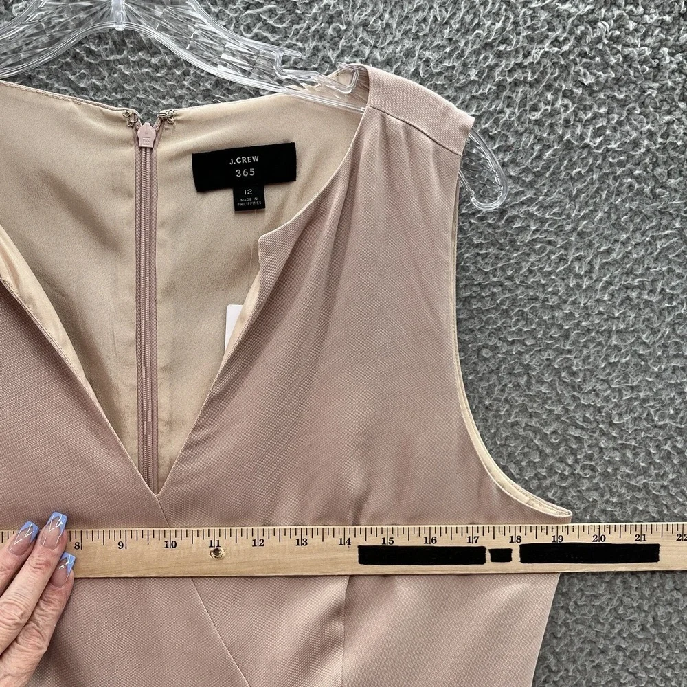 J Crew 365 Dress Women 12 Pink Sleeveless Asymmetrical Classic Career Sheath